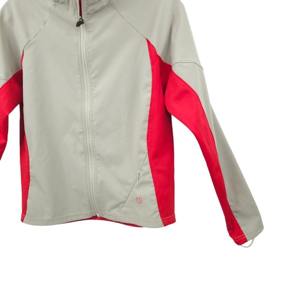 Pearl Izumi Full Zip Cycling Jacket Womens Size M Thumb Loop Sleeves Gray Red - Picture 12 of 16